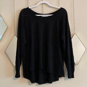 High/low Sweater with Pleated Back-XL